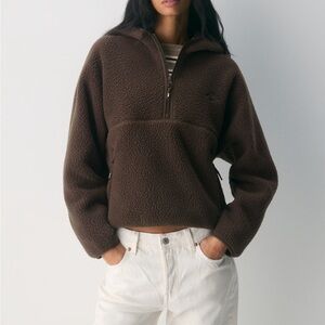 Aritzia Chocolate Teddy Jacket
